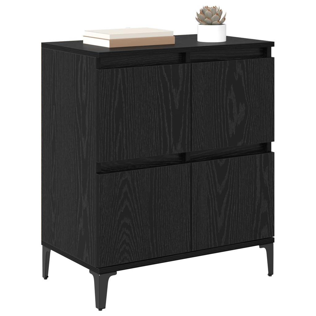 Sideboard In Black Oak Look 60 X 35 X 70 Cm
