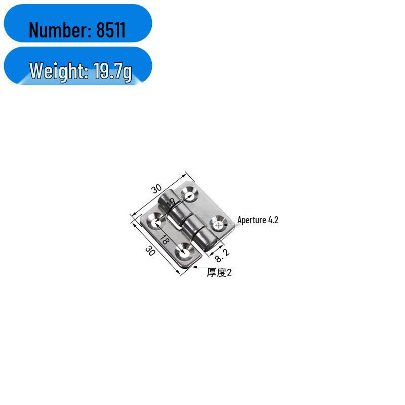 304 Stainless Steel 30x30 Industrial Butt Hinge for Electrical Cabinet, Door, and Window Equipment