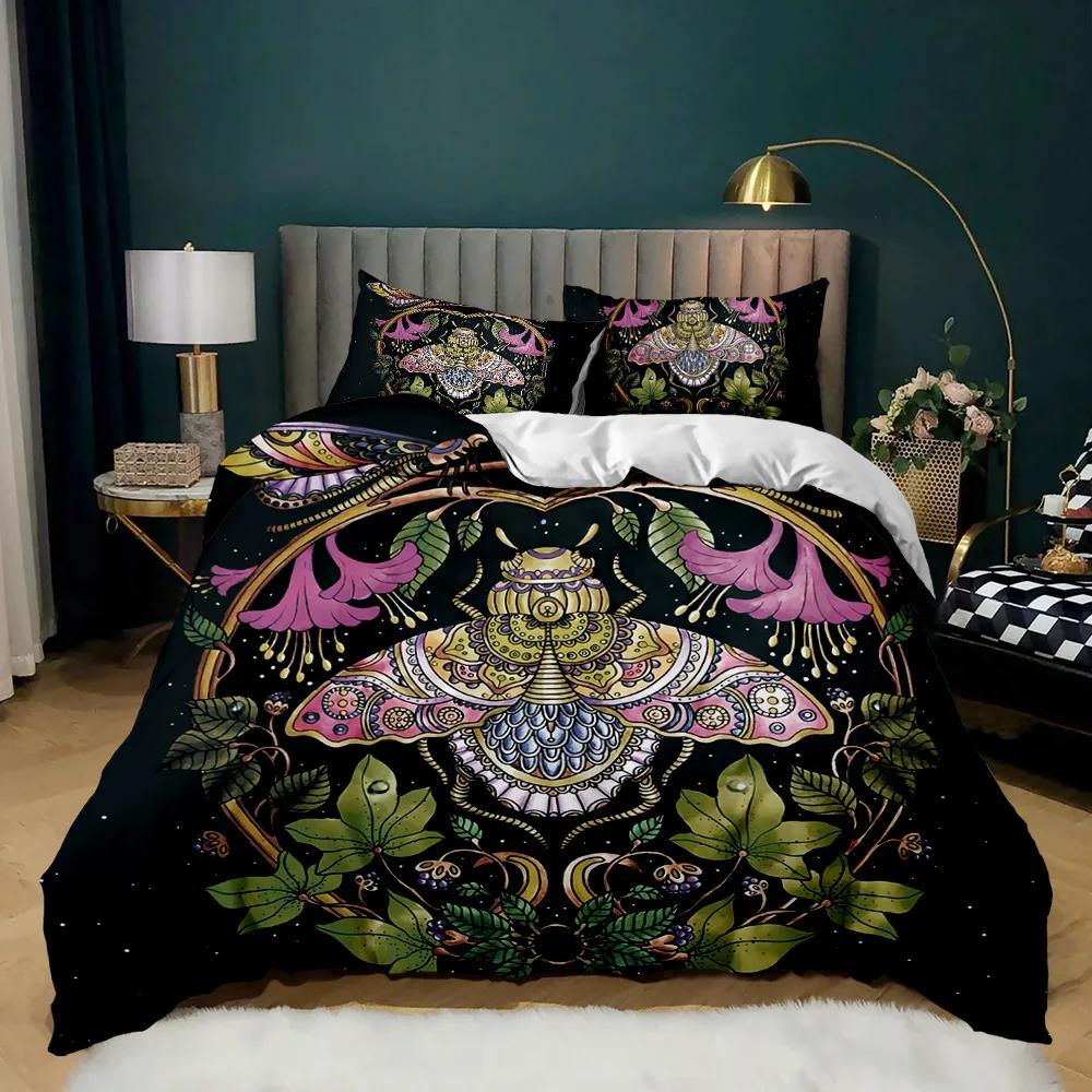 Butterfly Duvet Cover Set Butterfly Plum Branch Pattern Bedding Set Soft Bedclothes Twin Queen King Size Polyester Qulit Cover