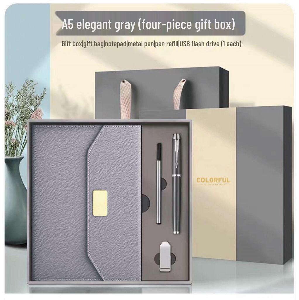 Individuell gestaltbare Firmen-Geschenkbox: Personalisierter Geschäftsnotizblock mit Logo-Druck