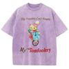 Summer Cartoon Bear Print Women's T-Shirt Wash Oversized Short Sleeve Couple Y2K Sweetheart Casual Top