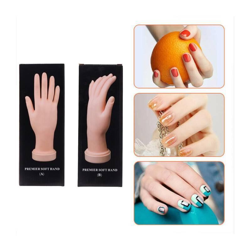 Art Practice Nail Trainer Training Faux Hand Model Gel False Tips Tools Manicure