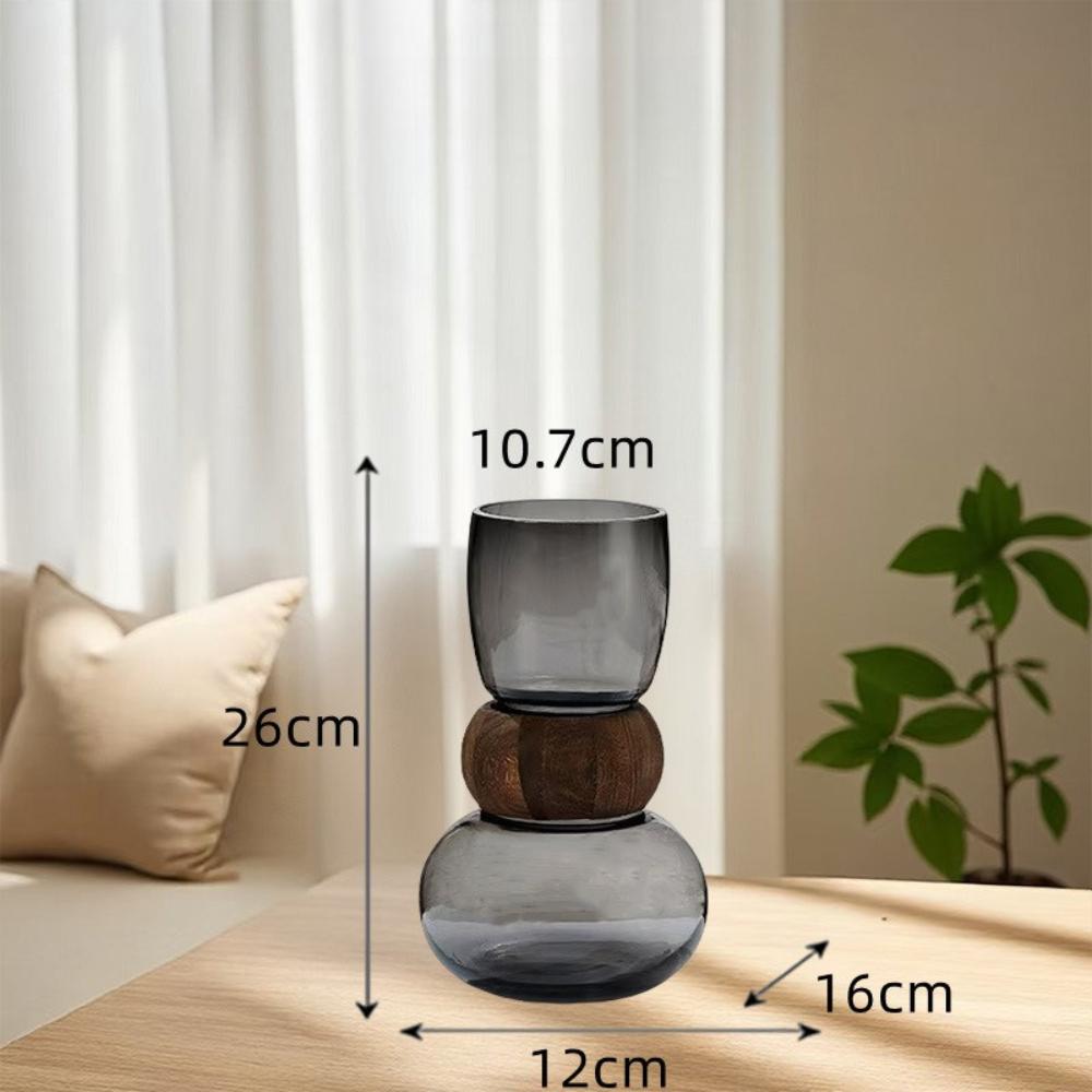 Creative Design Glass Vase Hydroponic Flower Arrangement Vase Dining Table Coffee Table Decoration Cute Simple Gift Idea