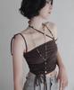 RUBATI Shirred Strap Tube Top_Brown