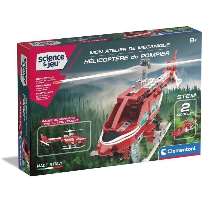 Clementoni - Science Et Jeu - Mon Atelier Mécanique - Hélicoptère De Pompiers À Construire - Dès 8 Ans - Fabriqué En Italie