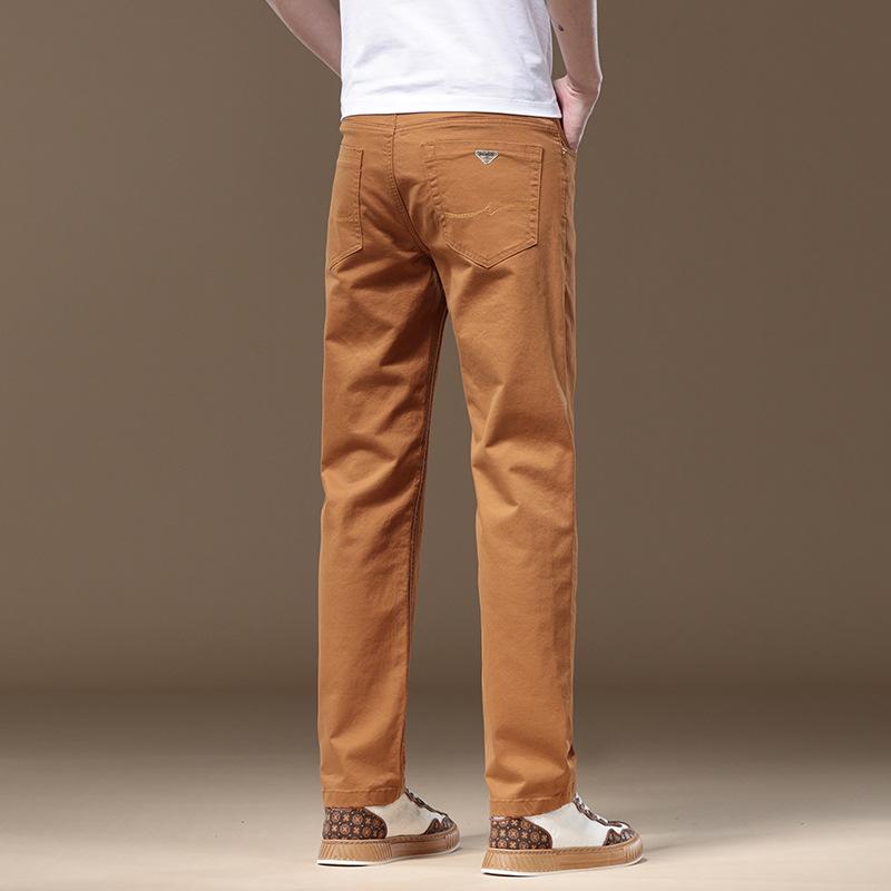 

Семь цветов на выбор весна и осень новый стиль однотонные эластичные повседневные брюки для мужчин деловые свободные прямые брюки 40