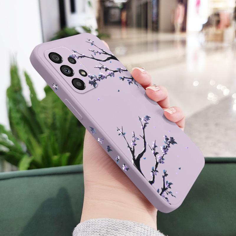 

Purple Flower Rain Phone Case For Samsung Galaxy A73 A53 A33 A23 A13 A03 A72 A52 A52S A32 A22 A12 A71 A51 A31 A21S 4G 5G Cover Samsung A13 4G светло-фиолетовый