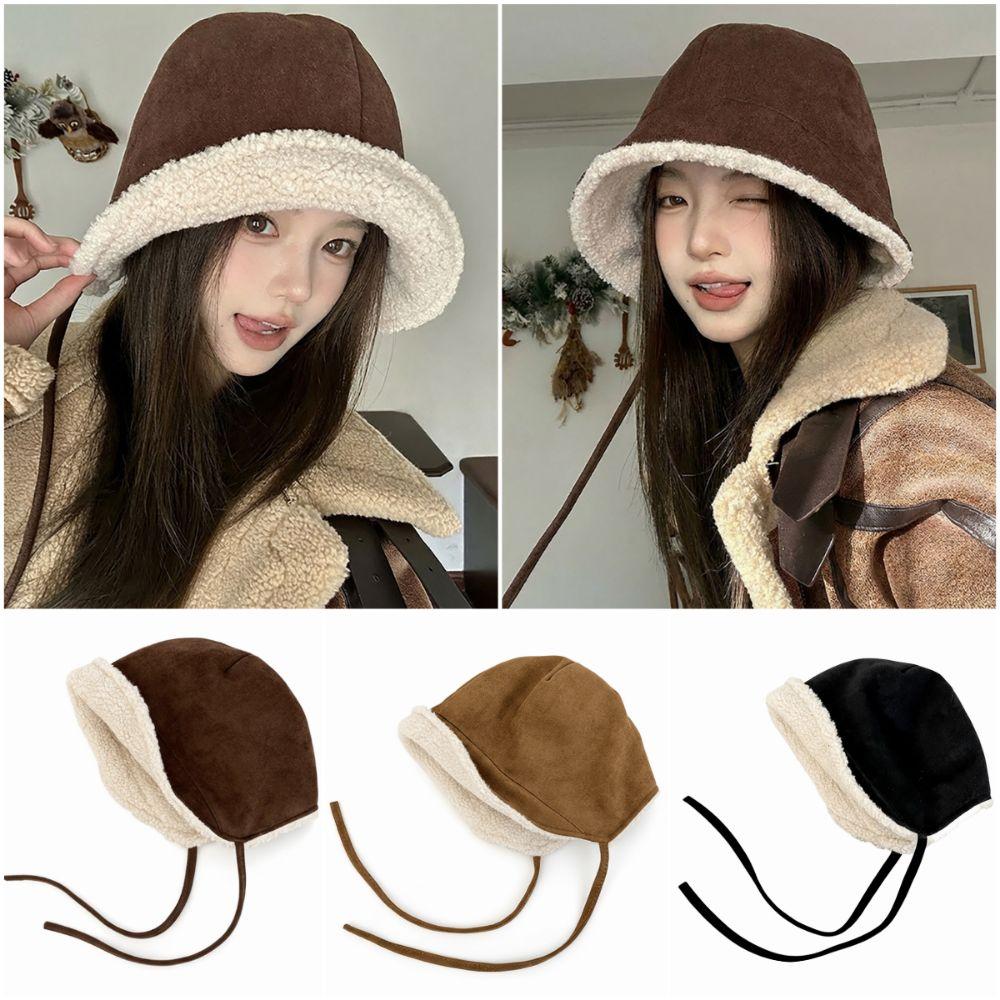 Multicolor Ear-flap Lenin Cap Suede Earflap Protection Fleece-lined Basin Hat Windproof Cold Protection Beanie Cap