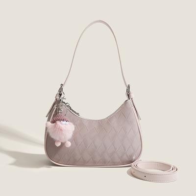 Nischendesign Sense Unterarmtasche Damen Senior Sense Fashion Alles Diamant Check Crescent Bag Einzelne Schulter Crossbody Bag