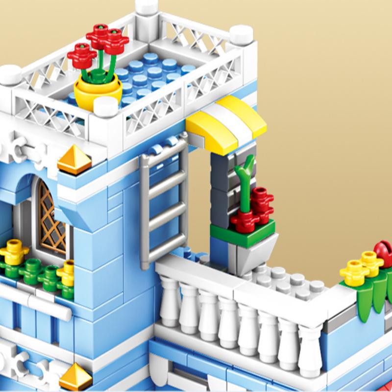 Hotell Byggklossar Värdshus Arkitektoniska Byggklossar Flickleksak Stadsserien Montering Miniatyr Pusselmodell Pojkleksak Barnleksak