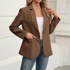 Women's Fashion Long Sleeve  Color Lightweight Casual Business Fit  Pocketed Cardigan Jacket