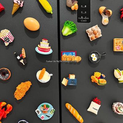 3D stereoskopická hračka jídlo magnet na ledničku - Kreativní dekorativní magnetická samolepka