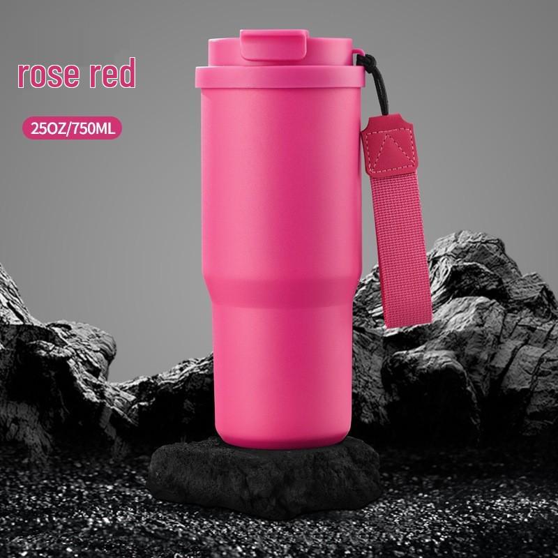 304 Stainless Steel Insulated Coffee Tumbler with Lanyard - Portable Dual Use for Hot & Cold Beverages