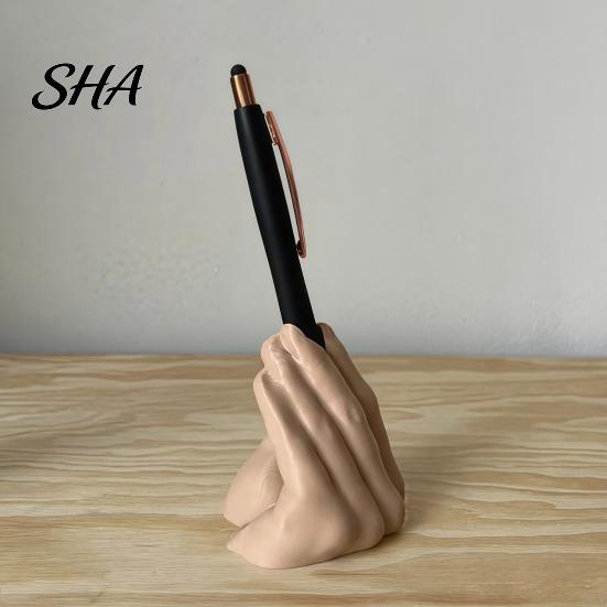 Porte-stylo Créatif Geste de la Main Drôle pour Bureau, Support à Crayons Original Imprimé en 3D, Organiseur de Bureau Accessoires de Bureau Bord Lisse