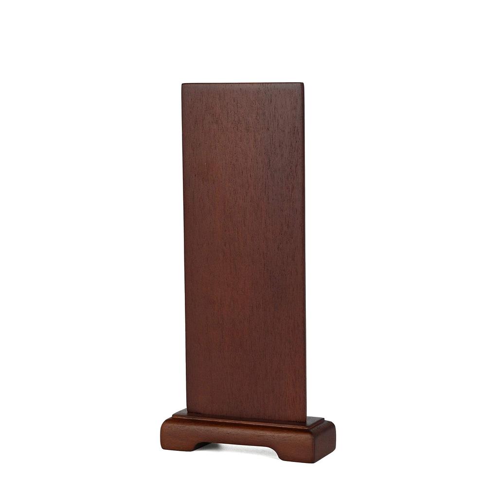 Urban Workshop Amitabha Buddha Standing Hanging Scroll (Walnut Color) Wooden Frame Buddhist Altar Accessories Mini Size 20cm High x 9cm Wide