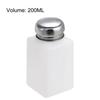 200ML Portable Press Empty Refillable Bottle Liquid Alcohol Pump UV Gel Nail Polish Cleaner Acetone Water Remover Dispenser