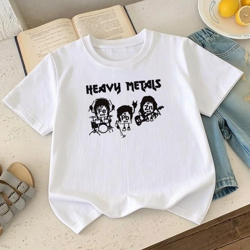Kids Band Cartoon Character Print Crewneck Short Sleeve Tee 110 белый