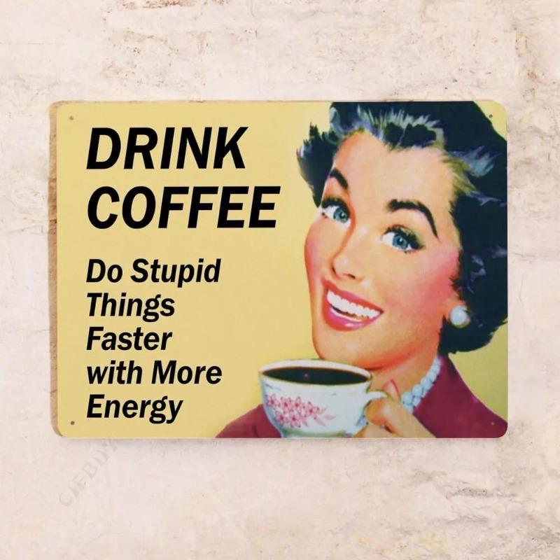 I Don t Care Retro Tin Sign, American Style Metal Poster 20x30cm