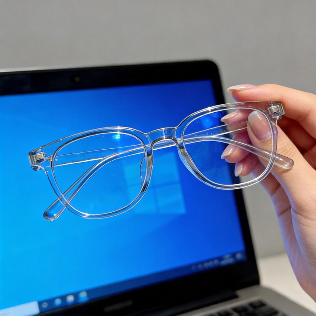 Version Blue Light Blocking Glasses For Women With Retro Square Frame And Resin Lenses