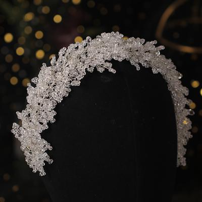 Vintage Silber Vollkristall Stirnband Haarband Braut Shinny Strass Kopfschmuck Tiara Braut Hochzeit Haarschmuck Schmuck
