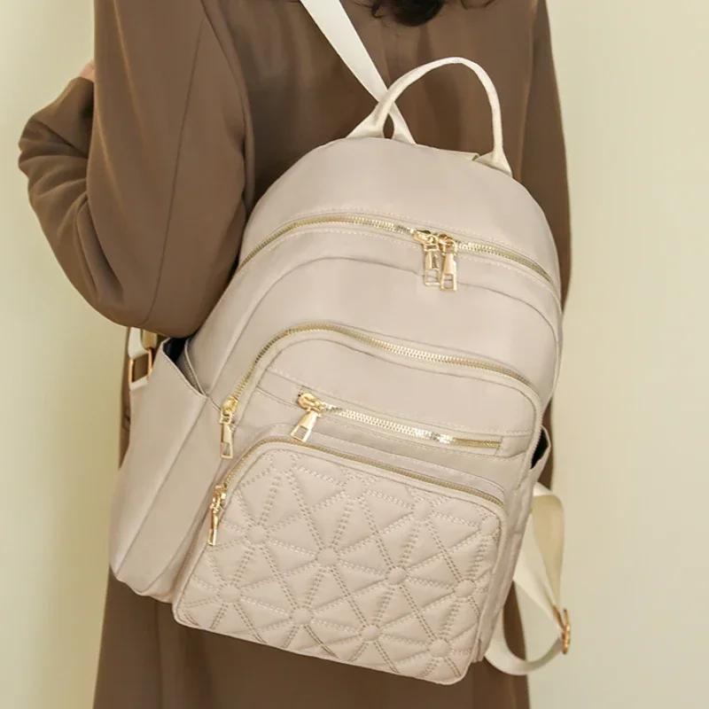 Women's fashion backpack  new luxury design  solid color  versatile basic style  backpack bag woman