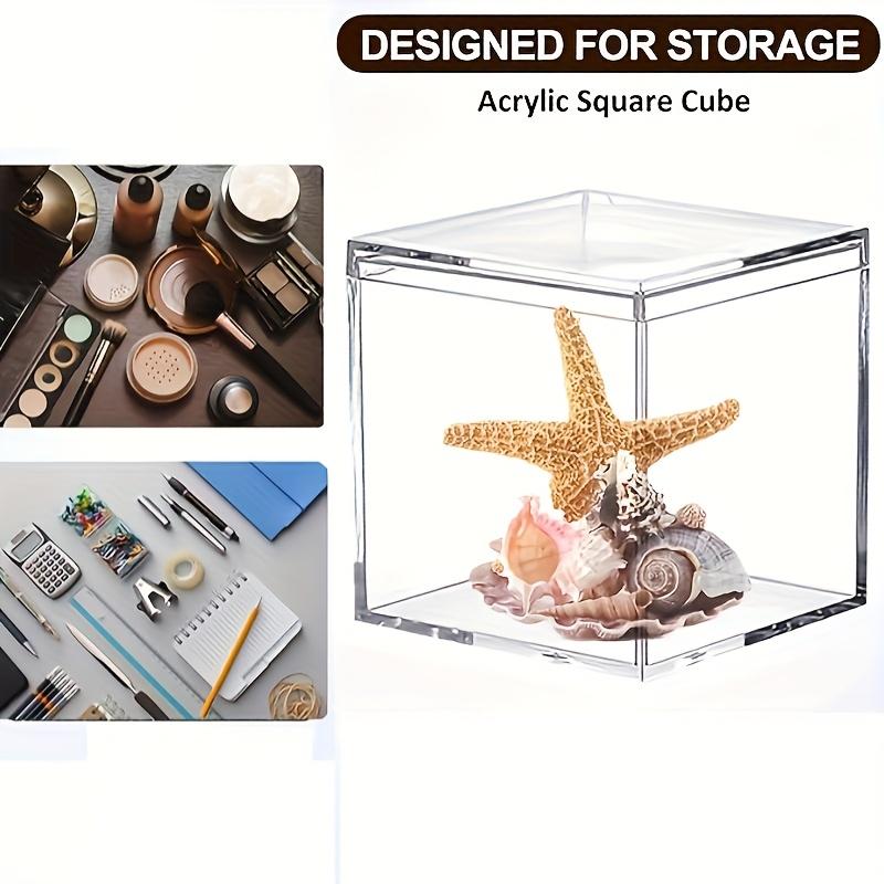 4/6/8 Pack Clear Acrylic Box with Lid Square Cube Containers Storage Box Organizer 10X10X10cm Transparent Acrylic Display Boxes