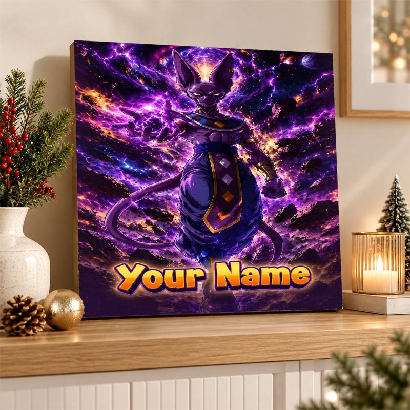 Beerus Custom Name Diamond Painting Personalized 5D Full Drill DIY Diamond Art Home Decor