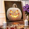 DIY Pearl Painting Canvas Halloween Jackolantern Frameless 3D Bead Art Relaxing Craft for Living Room Decor
