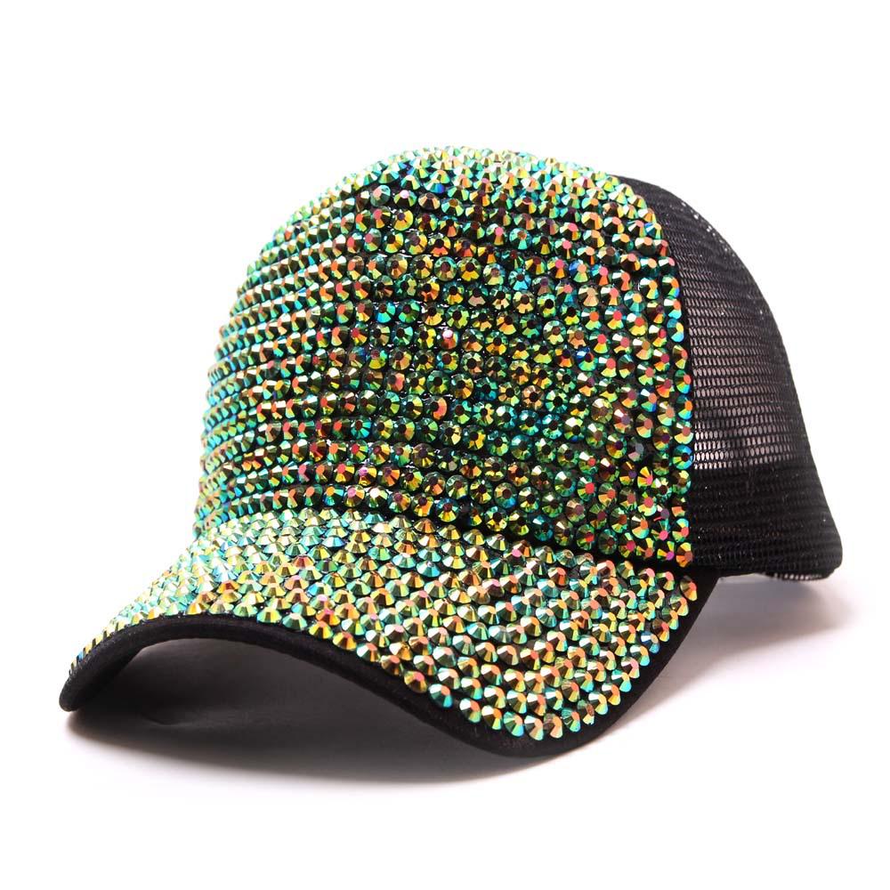 Women's Rhinestone-Inlaid Korean Style Baseball Cap - Sun Protection Fashion for Spring/Summer