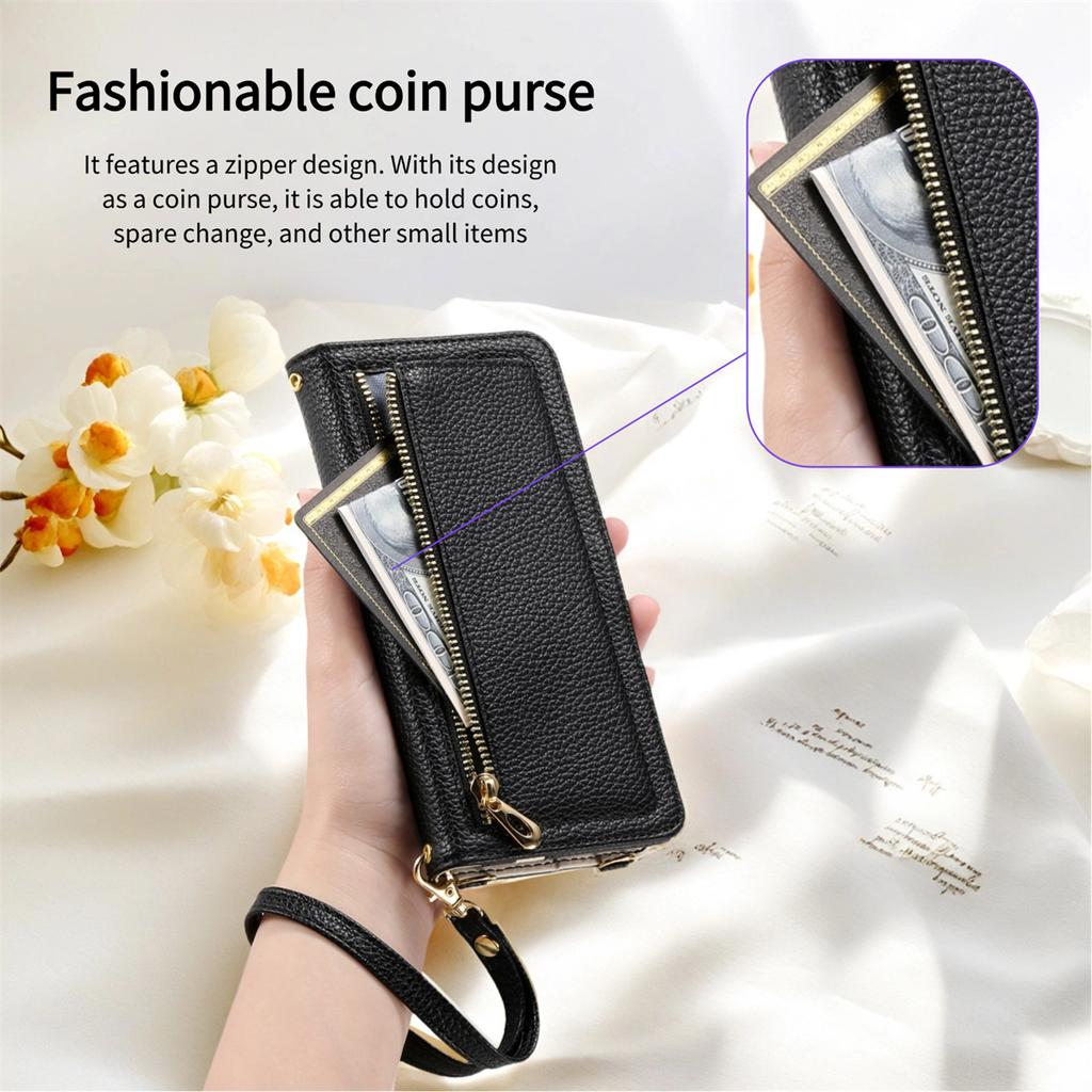 Leather Phone Case for iPhone 12 - 16 Series with Coin Pocket, Card Slot, Mirror & Stand – Multiple Colors