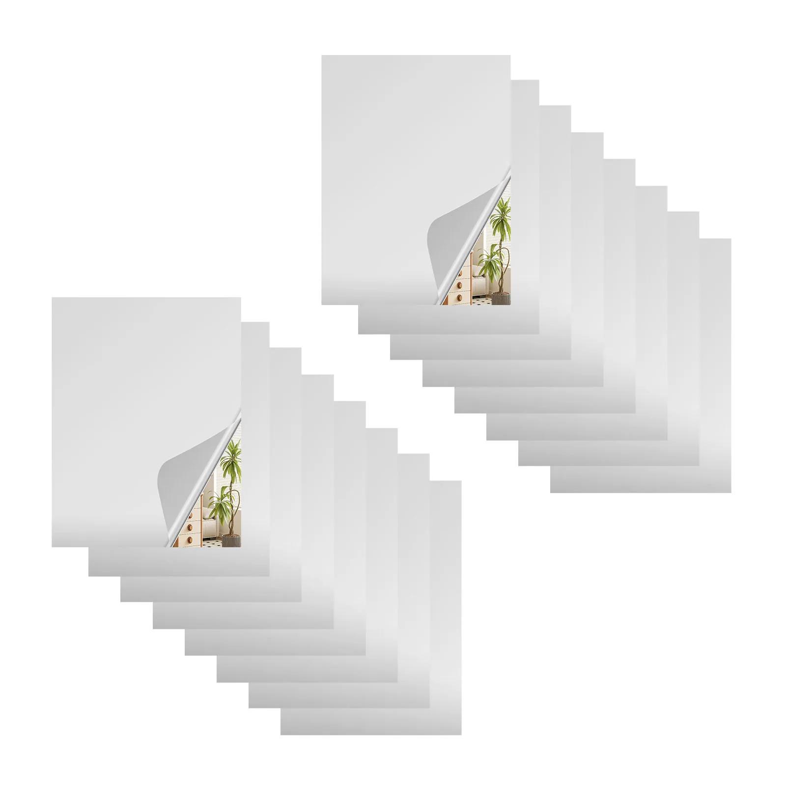 16 шт. Настенные зеркальные плитки Акриловые зеркала Гибкие зеркальные листы Самоклеящиеся Нестеклянные зеркальные плитки Наклейки для декора стен дома 23x15cm