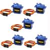 5 Pcs SG90 Micro Servo Motor Mini Servo SG90 9g Servo Kit Compatible with RC Helicopter Airplane Car Boat Robot Arm/Hand/Walking/Servo Door Lock