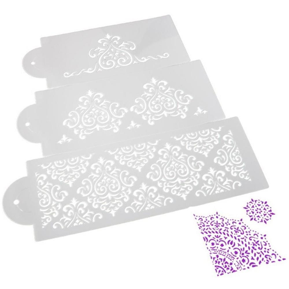 

Sugarcraft Plastic Border Mousse Brim Lace Cake Moulds Stencil Cake Decorating Tools Baking Mold 3PCS/SET