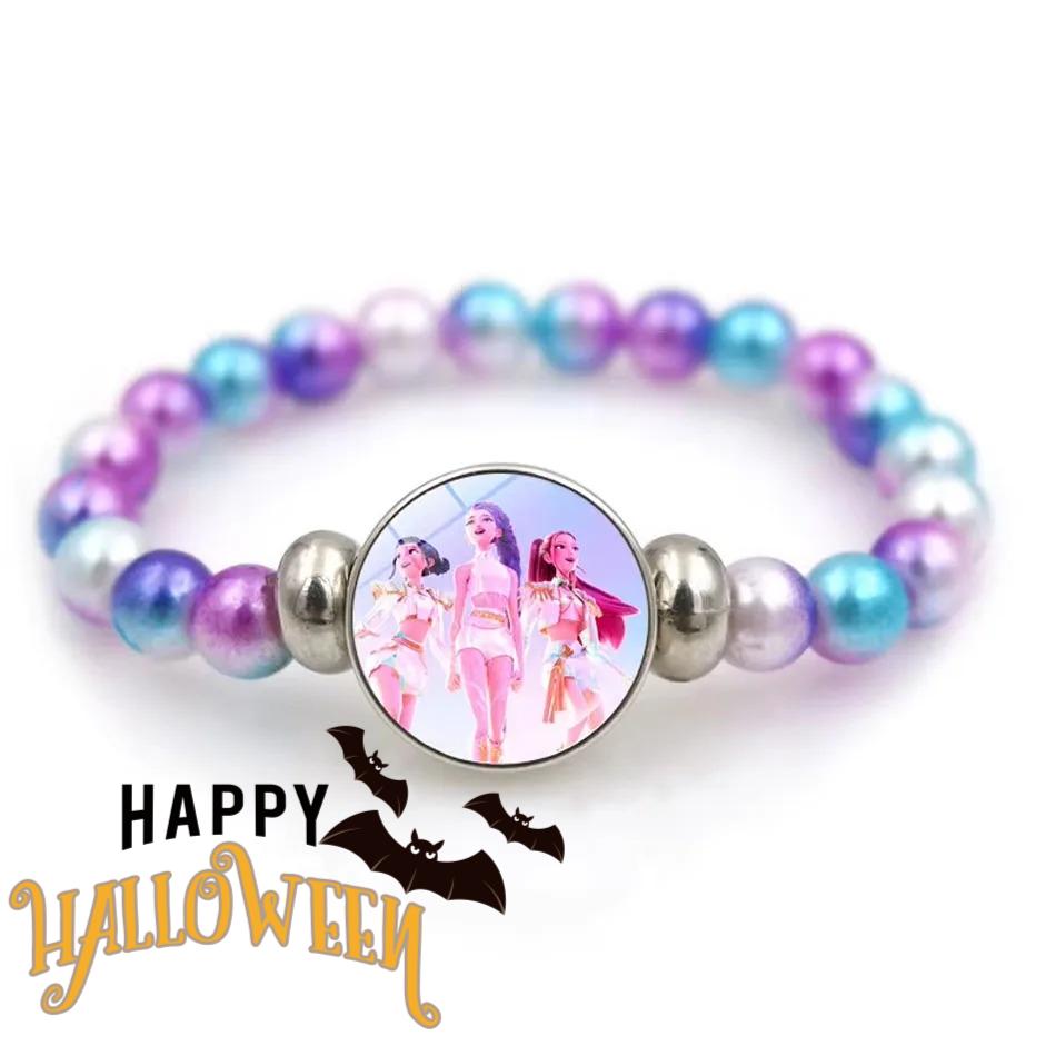 Bracelets Chasseurs de Démons Mode Filles Bracelet de Poignet Perlé Mignon Personnage de Dessin Animé Bijoux Accessoires Enfants Cadeau de Noël Jouets