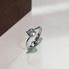 6Pcs Simple single zirconia ring with adjustable opening finger ring wedding accessory ring