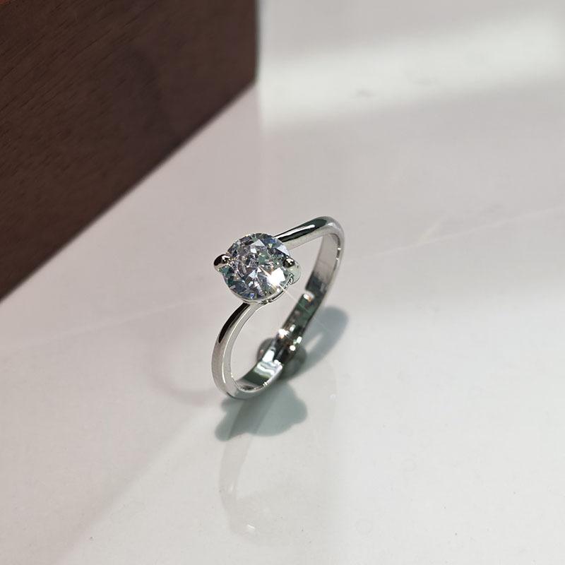 6Pcs Simple single zirconia ring with adjustable opening finger ring wedding accessory ring