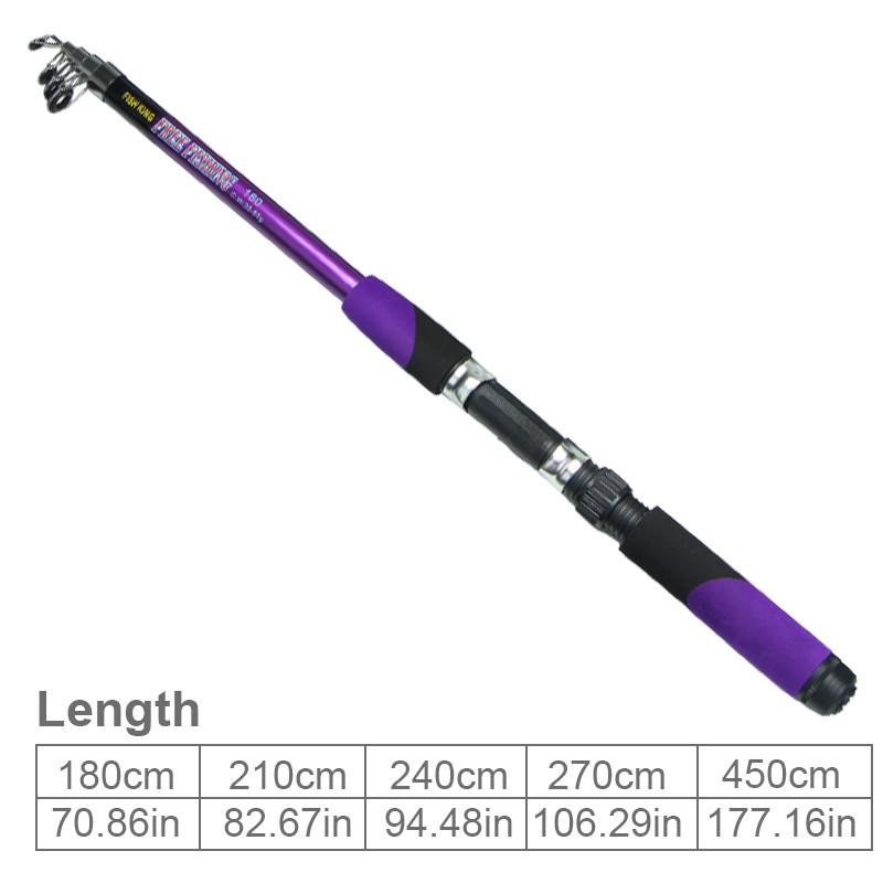 Telescopic Fishing Rods 1.8-4.5M High Carbon Steel Spinning Fishing Rods (For Travelling) Outdoor Bass Fishing Rods