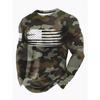 Vintage Men's Long Sleeve T-Shirt, Striped Printed Top, 3D Striped Print Loose Streetwear