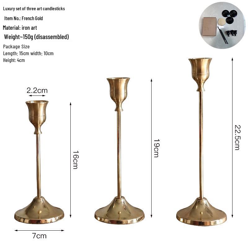 Nordic Light Luxury Aromatherapy Candle with Golden Candlestick - Perfect for Romantic Dinners and Elegant Table Decor
