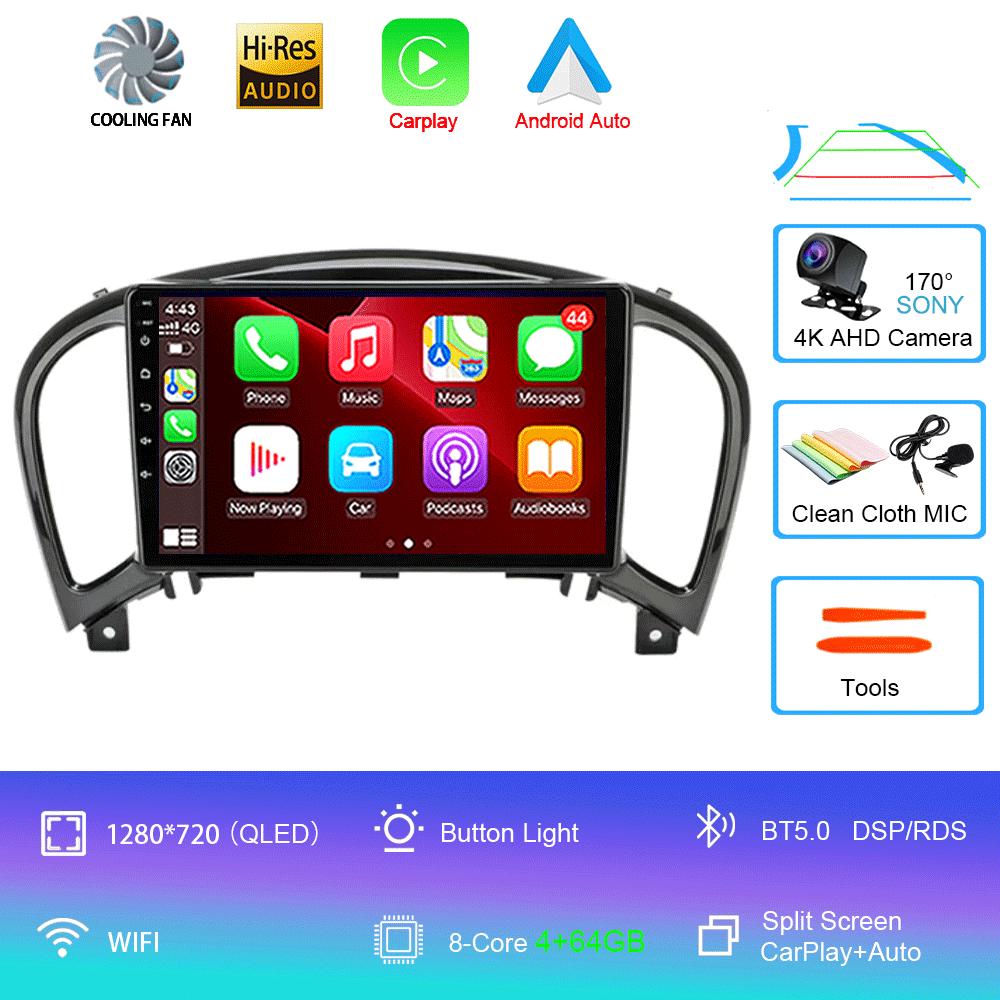 Android 14 Video Player Carplay Auto For Nissan Juke YF15 2010 - 2014 Multimedia Car Radio WIFi+4G DSP 2 DIN Touch Screen
