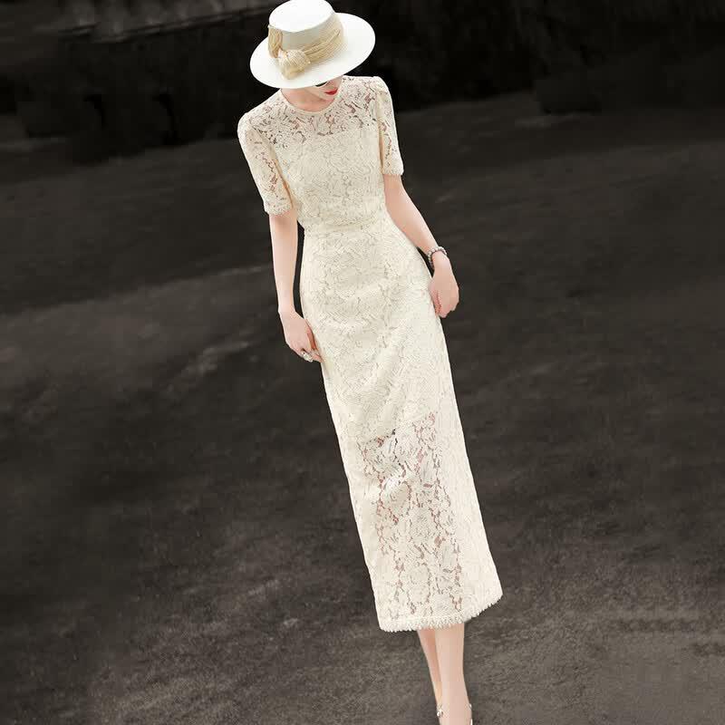 

Lansere Women s Elegant Lace Cutout Midi Dress 2XL