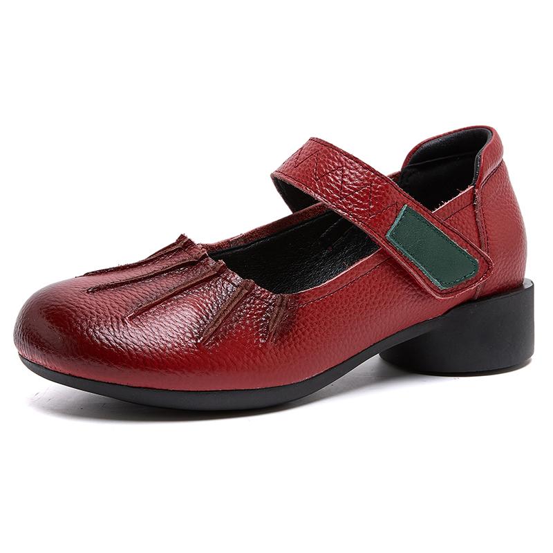 Fashion GKTINOO 2025 Spring Pleated Genuine Cow Leather Shoes Women Shoes Elegant Fashion Shoes Woman Retro Handmade Shoes High Heels