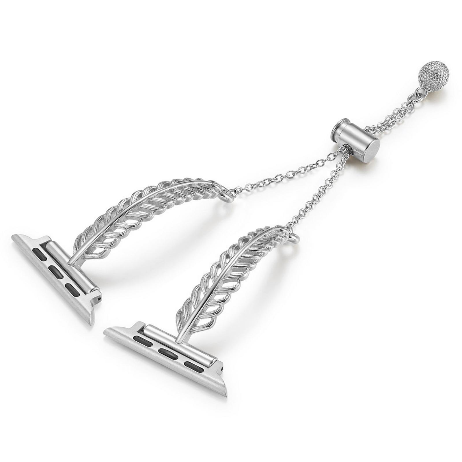 

For Apple Watch Series 10 42mm/9 8 7 41mm/SE (2023) SE (2022) SE 6 5 4 40mm/3 2 1 38mm Feather Design Wrist Band Copper Watch Strap Starlight