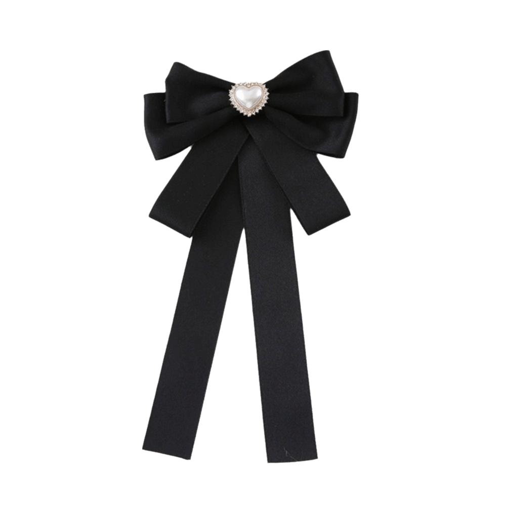 Black Memorial Black Bow Brooch Fabric Bowknot Bowtie Necktie New Shirt Collar Pins  Women