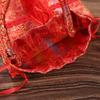 Chinese Style Canvas Flower Drawstring Bag Phoenix Festive Sugar Bag New Year Bucket Bag  Festival