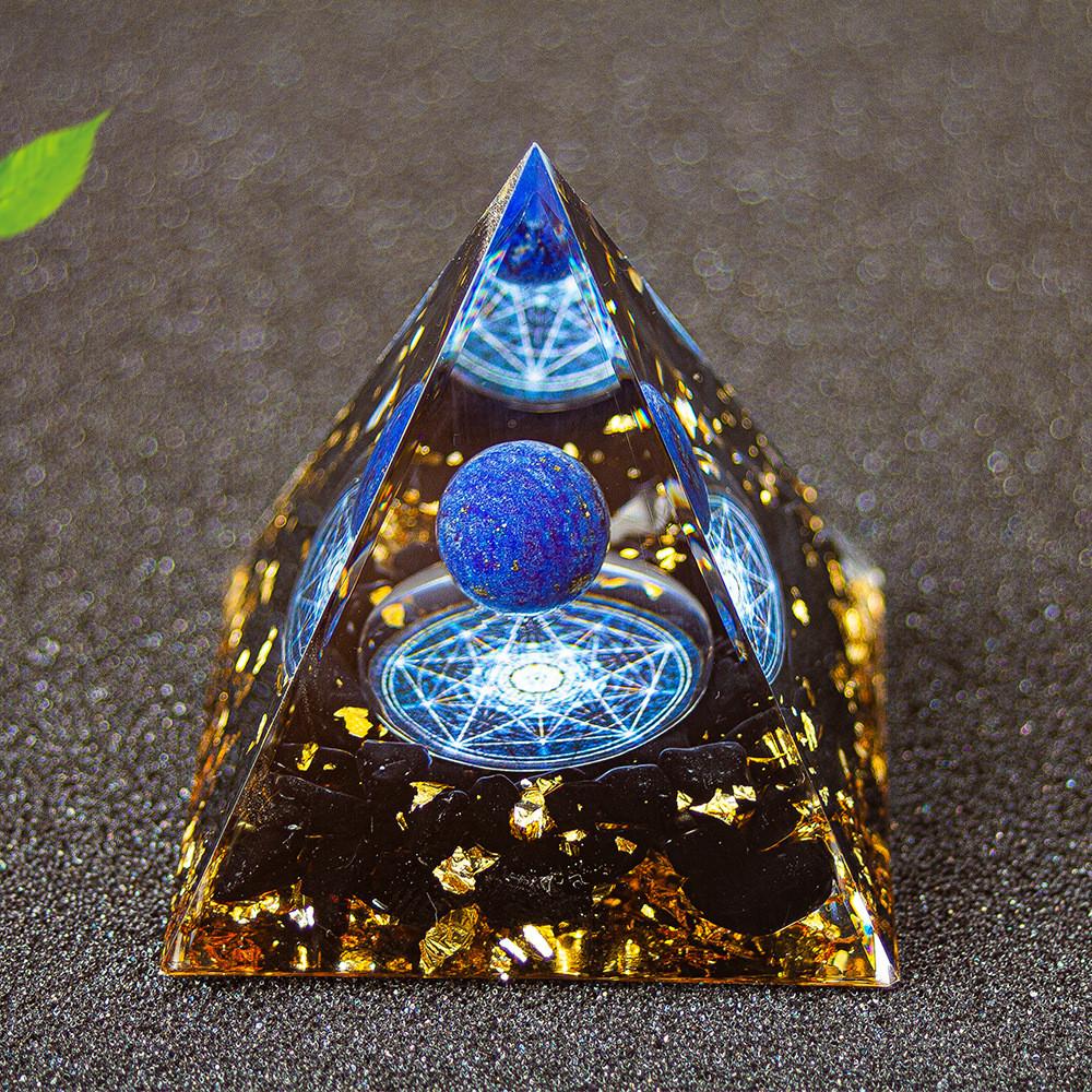 Resin Art Crystal Ball Pyramid Home Decor With Modern Minimalist Style For Living Room Display