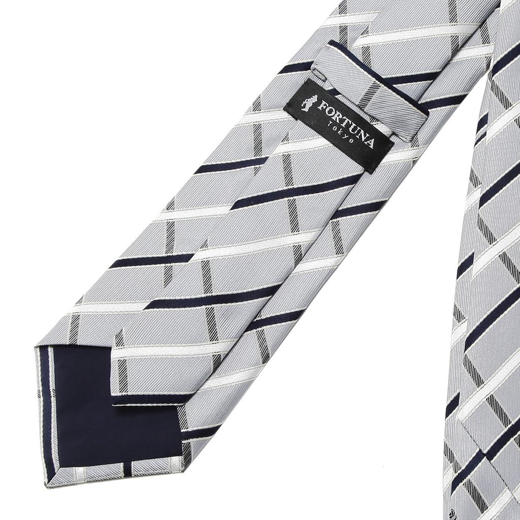 [Fortuna Tokyo] Necktie 09. Sacred Nishijin-ori Necktie Men's FT-T09 Gray Blade Width 8cm Length 142cm