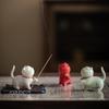 Stylish Ceramic Cat Incense Holder (pont Du Monde) (red)