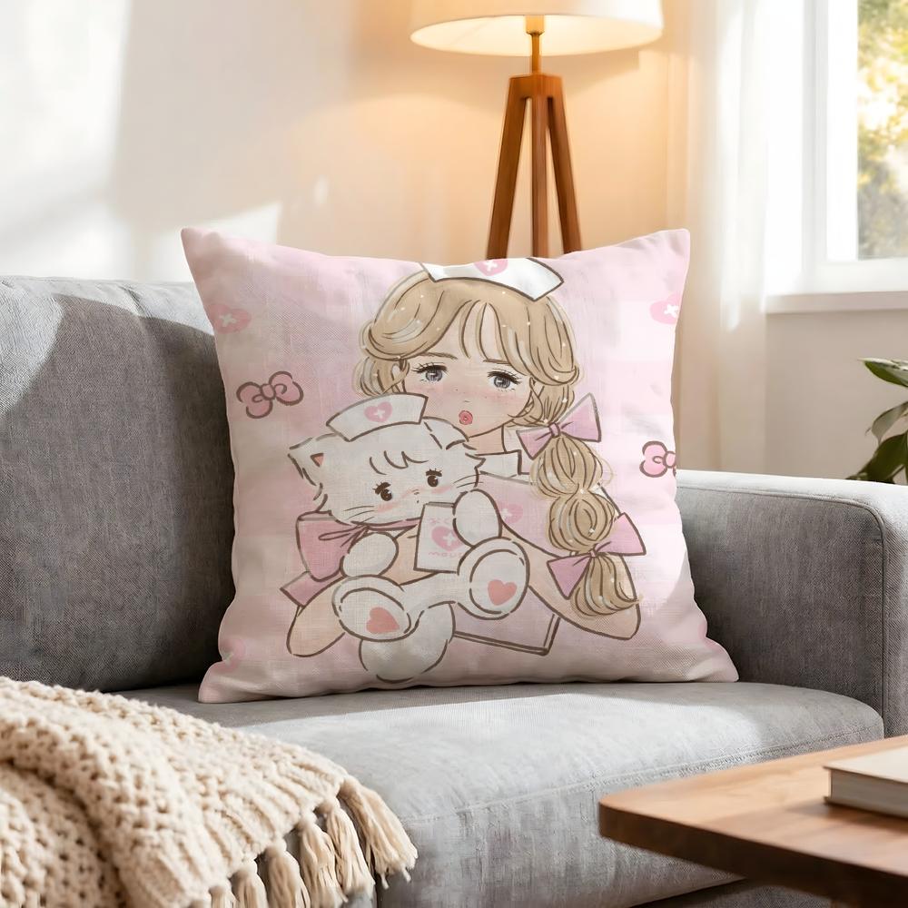 Character Mikko Cushion Cover 1Pcs Decorative Covers Soft Cushion Case For Sofa Couch Decor 40X40 45X45 Pillowcases