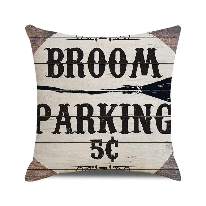 Halloween Decorative Cushion Cover Pumpkin Bat Wizard Ghost Pillowcase Suitable for Home Living Room Sofa Room Decoration